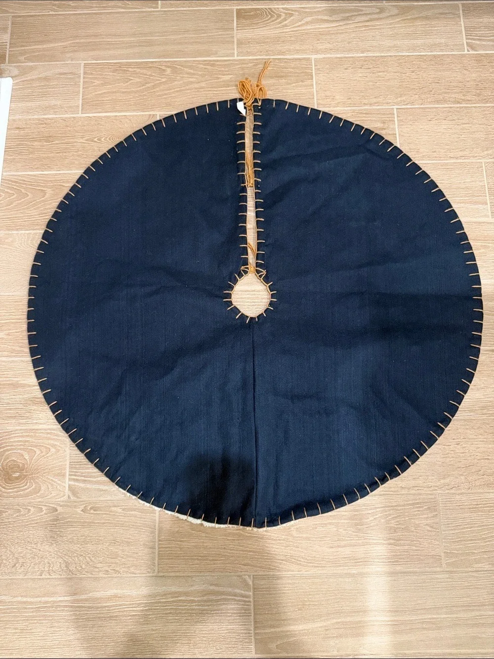 Navy Sky Snowman Tree Skirt 42 Inch